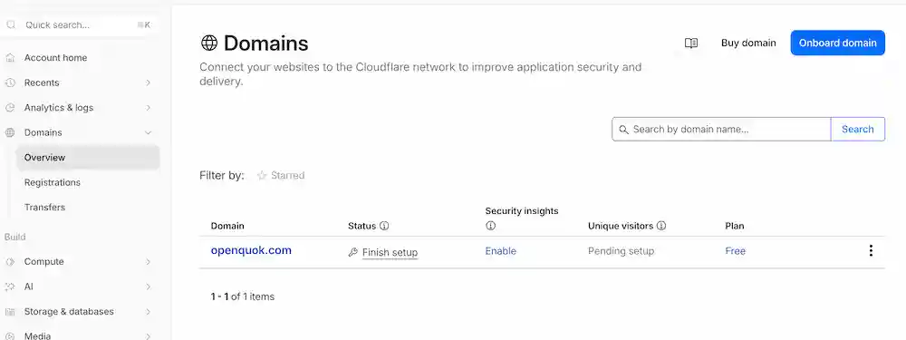 Setup Domain