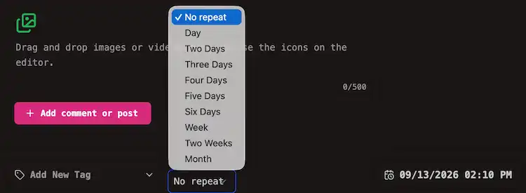 Control Repeat Options