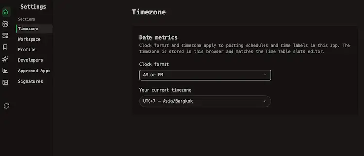 Set your current timezone
