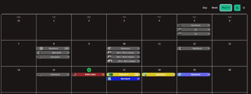Calendar Month View