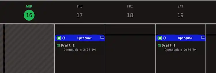 Recurring posts on the calendar