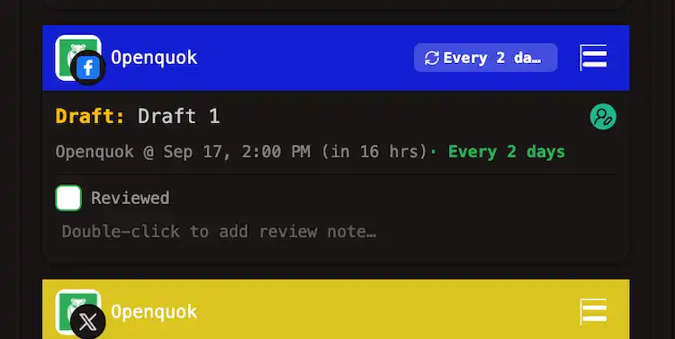 Recurring post on the kanban