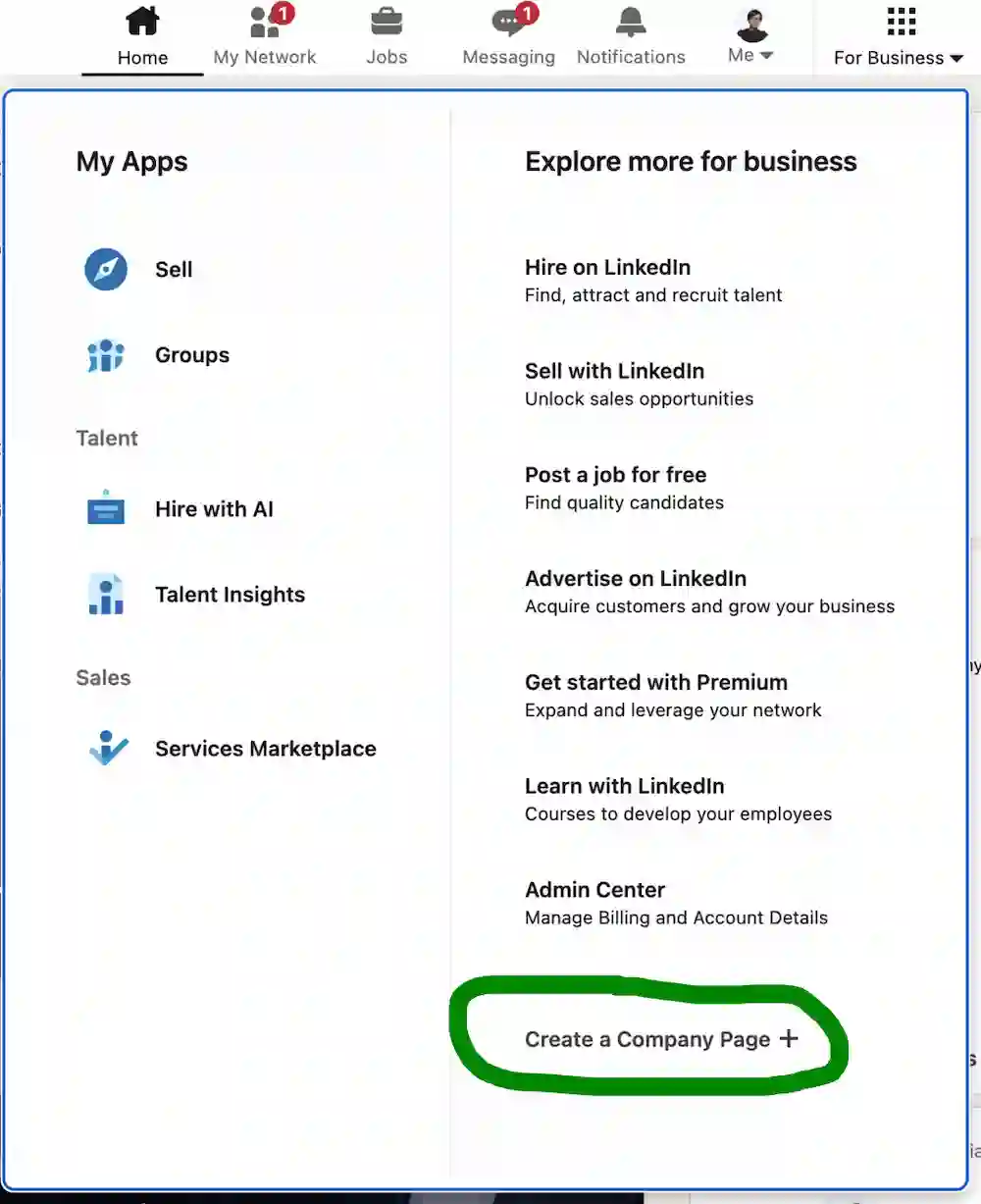 Create New Linkedin Page