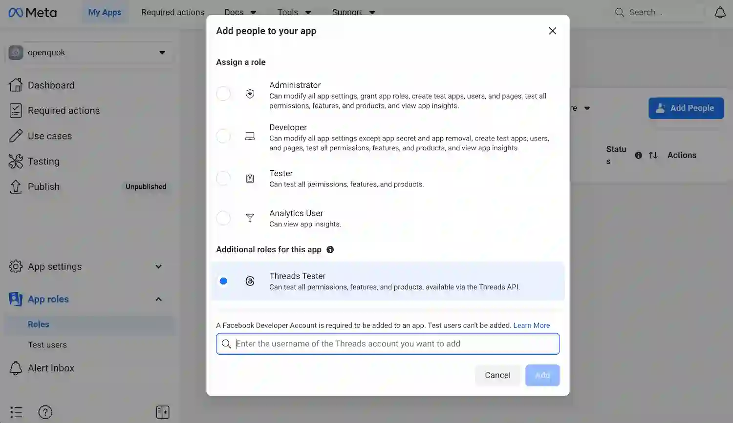Step 6 - Add test user