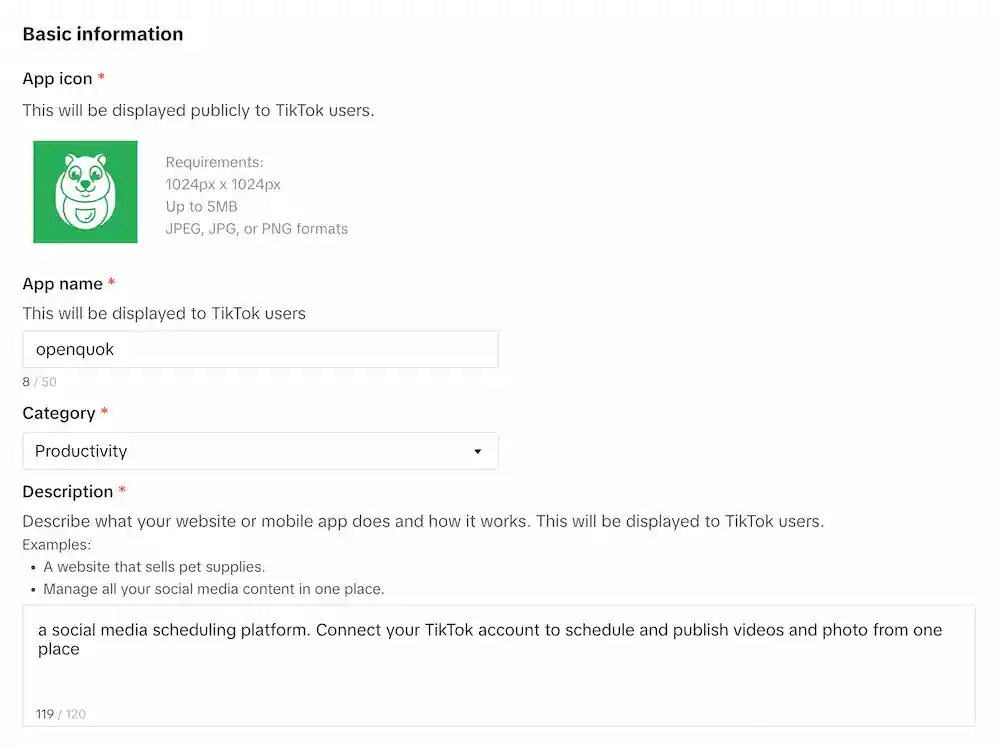 Configure Basic Info
