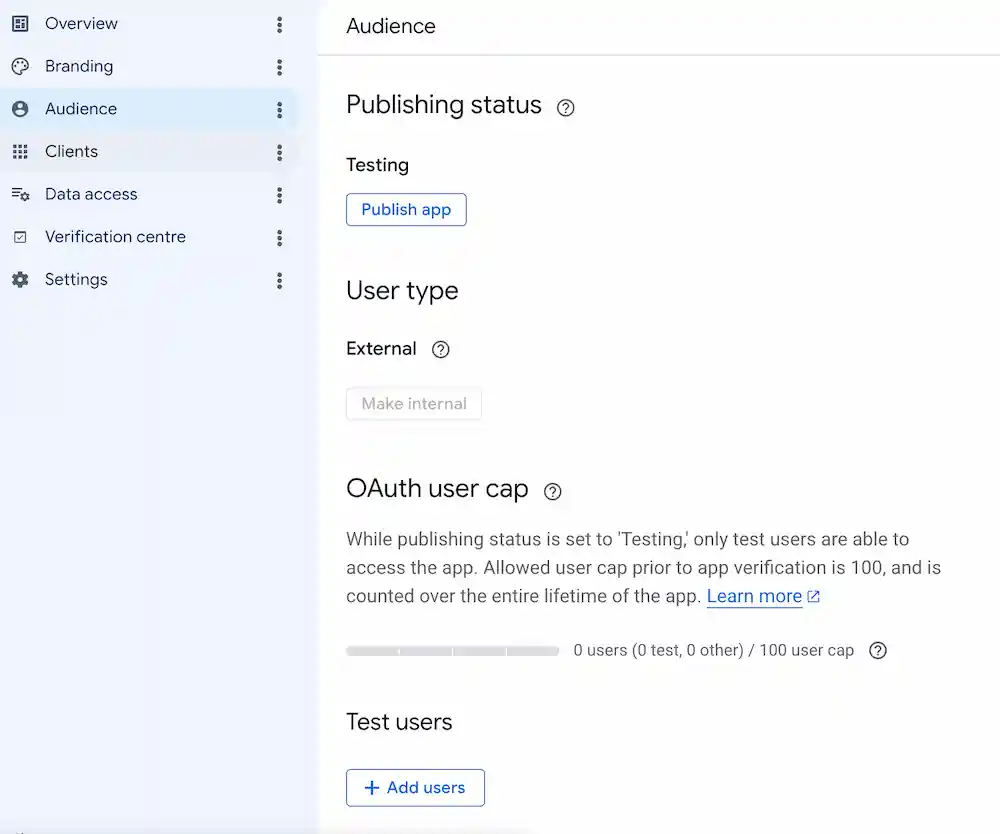 Add test users